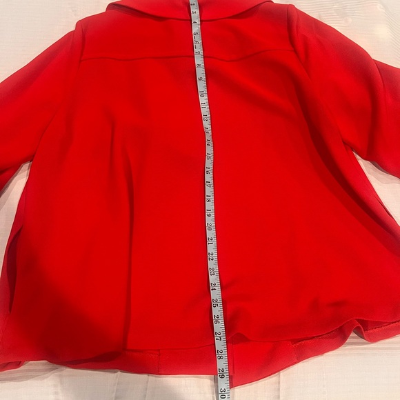 Elegant Red Cape Jacket - Picture 7 of 10